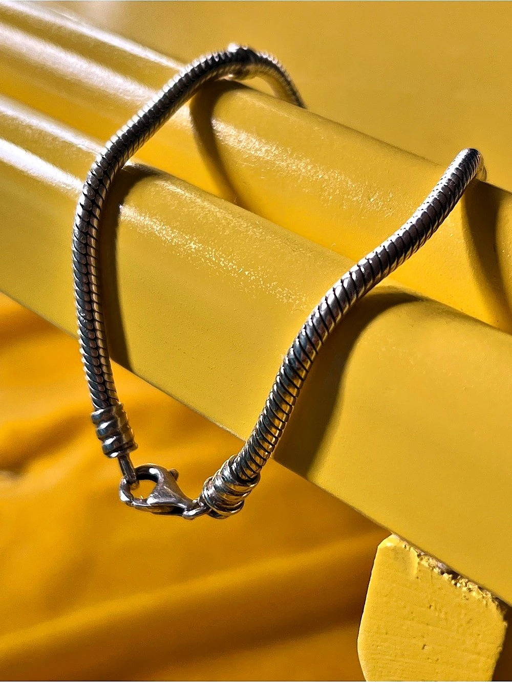 Pandora Moments Snake Chain Bracelet with Lobster Clasp Textured Chain Bracelet
